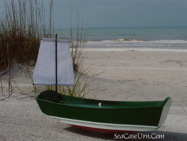 Ash Urn on the Beach SeaCase Urn with beautiful beach background and ocean wave.